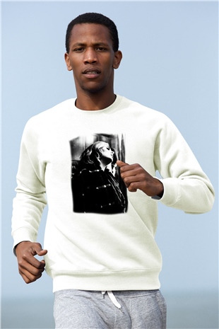 Adele Beyaz Unisex Sweatshirt