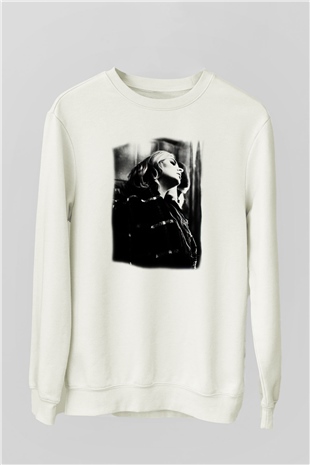 Adele Beyaz Unisex Sweatshirt