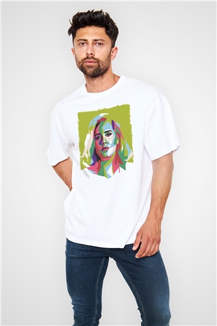 Adele Beyaz Oversize Tişört Oversize T-shirt - TişörtFabrikası