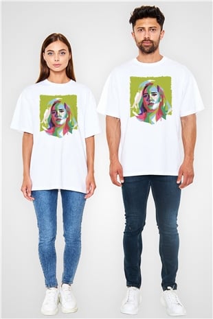 Adele Beyaz Oversize Tişört Oversize T-shirt - TişörtFabrikası