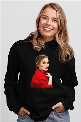 Adele Siyah Unisex Hoodie