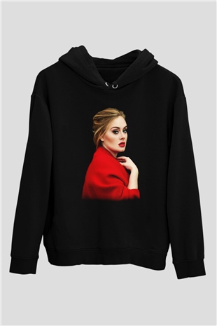 Adele Siyah Unisex Hoodie
