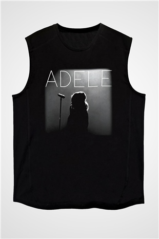 Adele Siyah Unisex Kolsuz Tişört