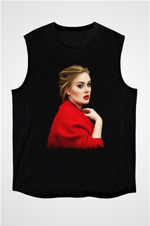 Adele Siyah Unisex Kolsuz Tişört