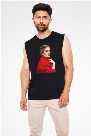Adele Siyah Unisex Kolsuz Tişört
