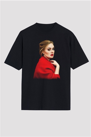 Adele Siyah Unisex Oversize Tişört T-Shirt