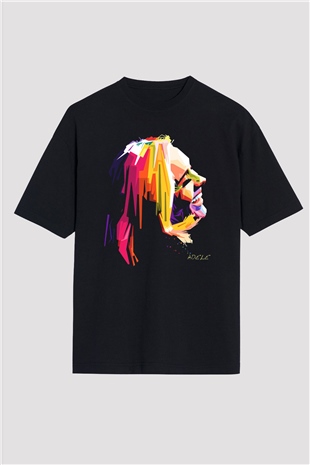 Adele Siyah Oversize Tişört Oversize T-shirt - TişörtFabrikası