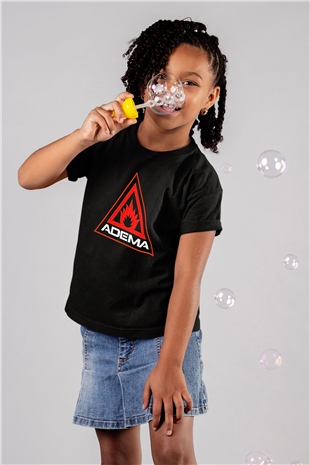 Adema Baskılı Unisex Siyah Çocuk Tişört - Tshirt