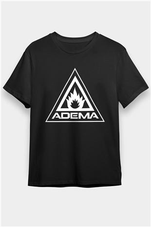 Adema Baskılı Unisex Siyah Tişört - Tshirt
