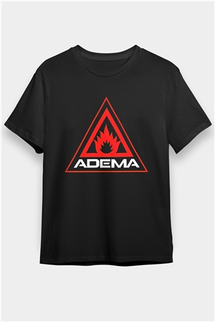 Adema Baskılı Unisex Siyah Tişört - Tshirt