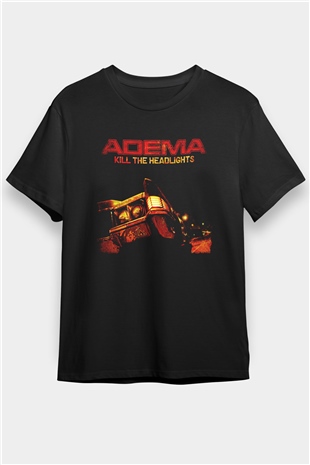 Adema Baskılı Unisex Siyah Tişört - Tshirt