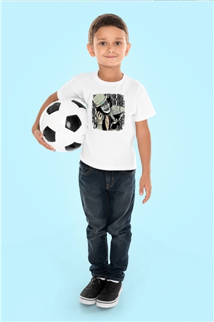 Adicts Baskılı Unisex Beyaz Çocuk Tişört