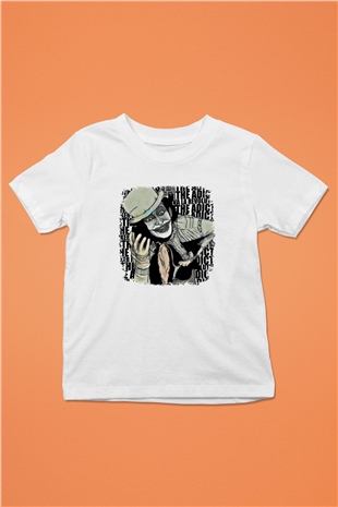 Adicts Baskılı Unisex Beyaz Çocuk Tişört