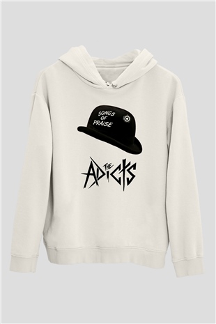 Adicts Baskılı Unisex Beyaz Hoodie