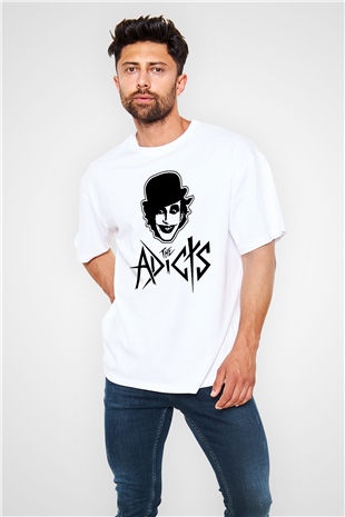 Adicts Baskılı Unisex Beyaz Oversize Tişört