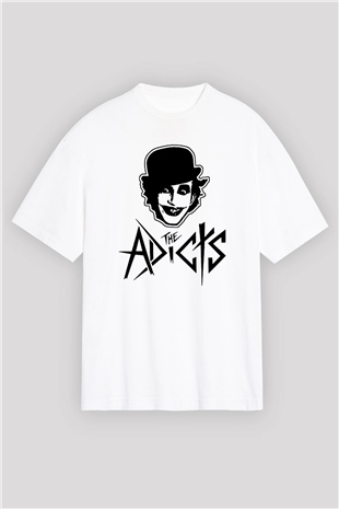 Adicts Baskılı Unisex Beyaz Oversize Tişört