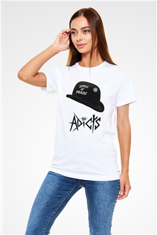Adicts Baskılı Unisex Beyaz Tişört