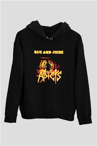 Adicts Baskılı Unisex Siyah Hoodie