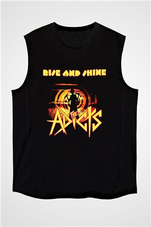Adicts Baskılı Unisex Siyah Kolsuz Tişört