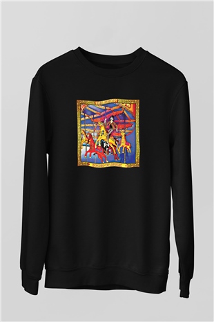 Adicts Baskılı Unisex Siyah Sweatshirt