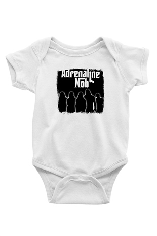 Adrenaline Mob Baskılı Unisex Beyaz Bebek Body - Zıbın