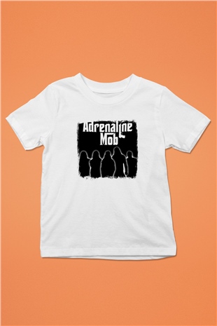 Adrenaline Mob Baskılı Unisex Beyaz Çocuk Tişört
