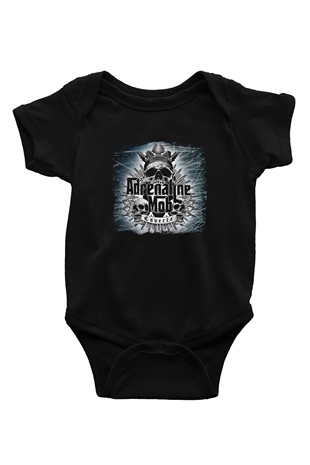 Adrenaline Mob Baskılı Unisex Siyah Bebek Body - Zıbın