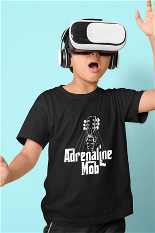 Adrenaline Mob Baskılı Unisex Siyah Çocuk Tişört