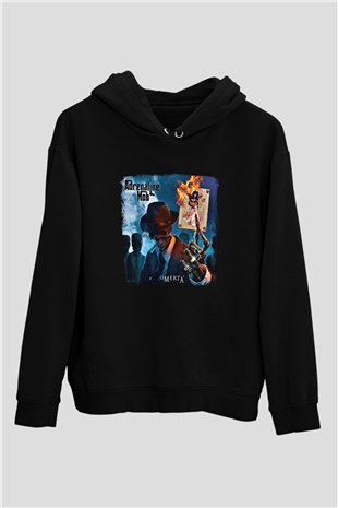 Adrenaline Mob Baskılı Unisex Siyah Hoodie