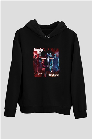 Adrenaline Mob Baskılı Unisex Siyah Hoodie