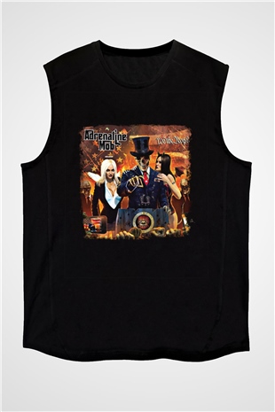 Adrenaline Mob Baskılı Unisex Siyah Kolsuz Tişört