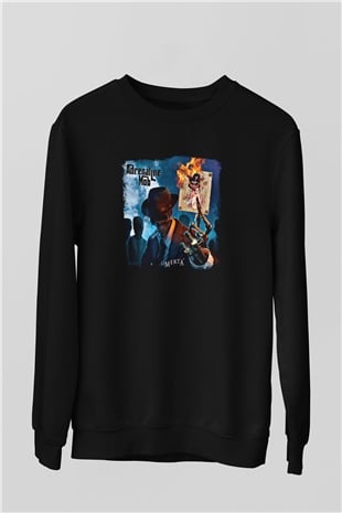 Adrenaline Mob Baskılı Unisex Siyah Sweatshirt