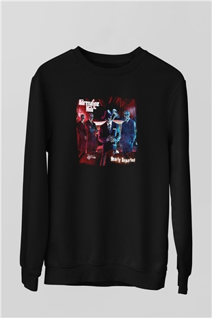 Adrenaline Mob Baskılı Unisex Siyah Sweatshirt