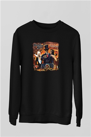 Adrenaline Mob Baskılı Unisex Siyah Sweatshirt