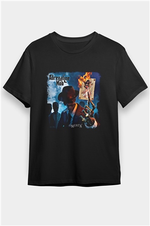 Adrenaline Mob Baskılı Unisex Siyah Tişört