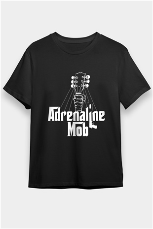 Adrenaline Mob Baskılı Unisex Siyah Tişört