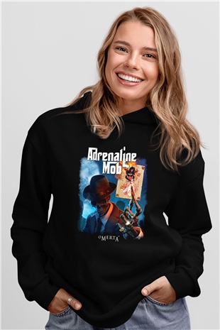 Adrenaline Mob Siyah Unisex Hoodie