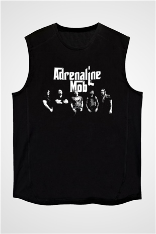 Adrenaline Mob Siyah Unisex Kolsuz Tişört