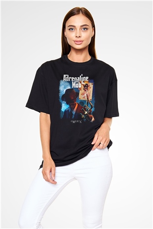 Adrenaline Mob Siyah Unisex Oversize Tişört T-Shirt