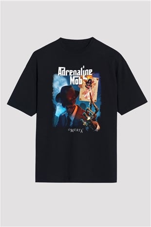 Adrenaline Mob Siyah Unisex Oversize Tişört T-Shirt