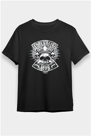Adrenaline Mob Siyah Unisex Tişört T-Shirt - TişörtFabrikası
