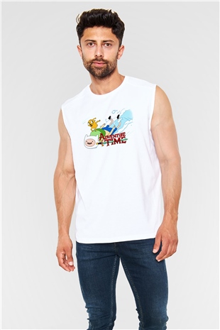 Adventure Time Beyaz Unisex Kolsuz Tişört