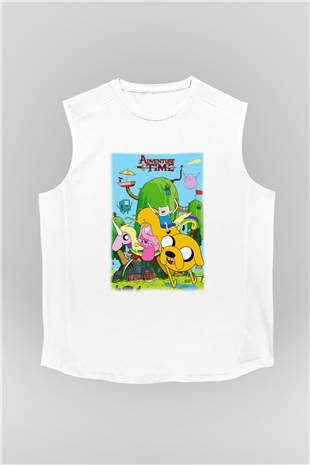 Adventure Time Beyaz Unisex Kolsuz Tişört