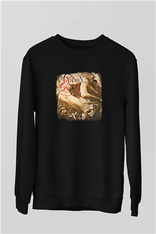 Aeon Baskılı Unisex Siyah Sweatshirt