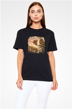 Aeon Baskılı Unisex Siyah Tişört