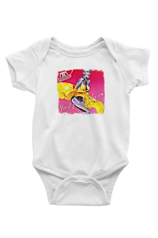 Aerosmith Baskılı Unisex Beyaz Bebek Body - Zıbın
