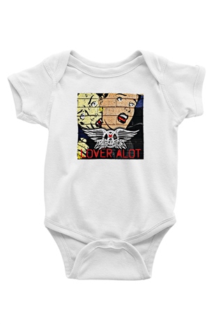Aerosmith Baskılı Unisex Beyaz Bebek Body - Zıbın