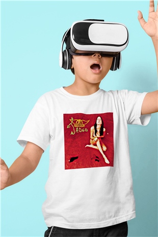 Aerosmith Baskılı Unisex Beyaz Çocuk Tişört