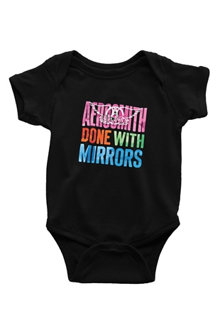 Aerosmith Baskılı Unisex Siyah Bebek Body - Zıbın