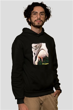 Aerosmith Baskılı Unisex Siyah Hoodie